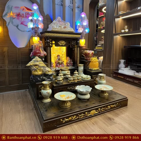 Bàn Thờ Thần Tài Thổ Địa Mái Bằng Cao Cấp TT866 8 ban tho than tai tho dia mai bang cao cap tt866 4