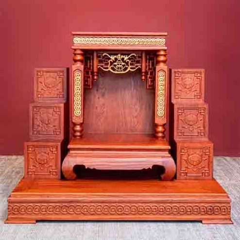 Bộ Ban Thần Tài Thổ Địa Gỗ Hương Đá TT874