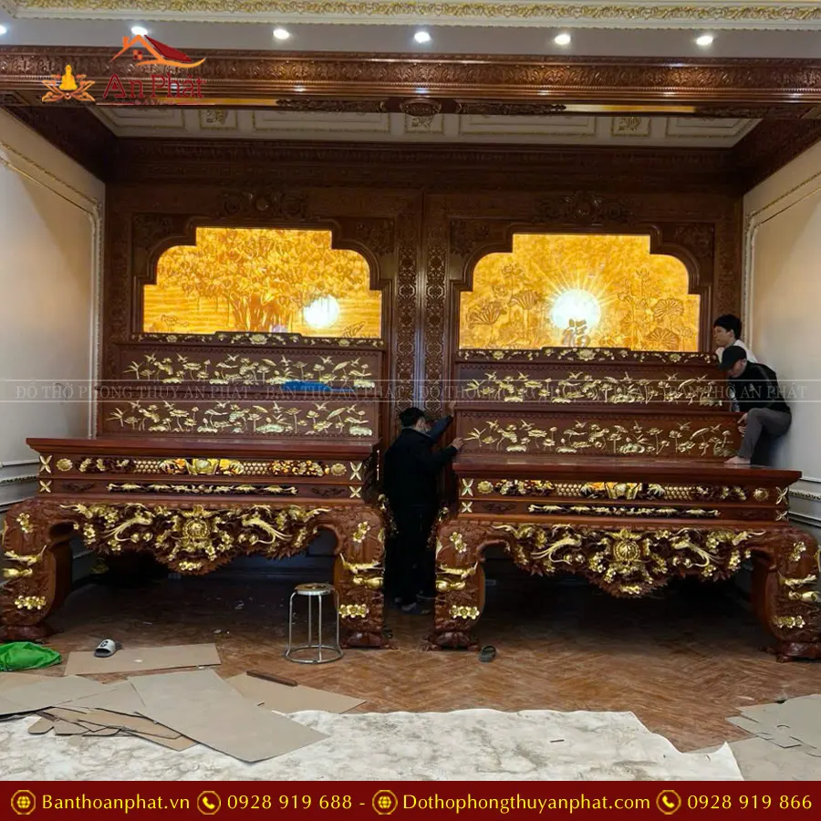 Không Gian Thờ Phật Và Gia Tiên Cao Cấp KGT421 9 Không Gian Thờ Phật Và Gia Tiên Cao Cấp KGT421