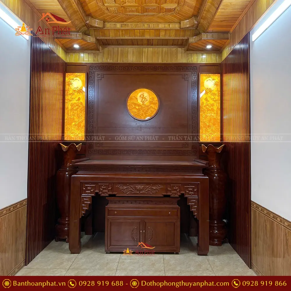 Phòng Thờ Cao Cấp Mẫu Hiện Đại Gỗ Gõ Đỏ KGT430 9 Phòng Thờ Cao Cấp Mẫu Hiện Đại Gỗ Gõ Đỏ KGT430